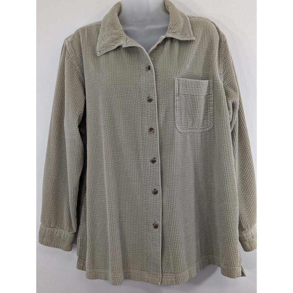 LL BEAN Large Wide Wale Courdoroy Shirt/Shackets (2) Fall Favorite Identical - Picture 3 of 13